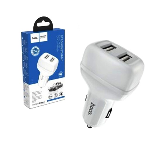 Carregador de carro Hoco Z36 Leader Porta Dupla 2,4A Branco